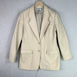 Vintage Bice Womens Wool Cashmere Blend Blazer Size 12 Old Money Business Career